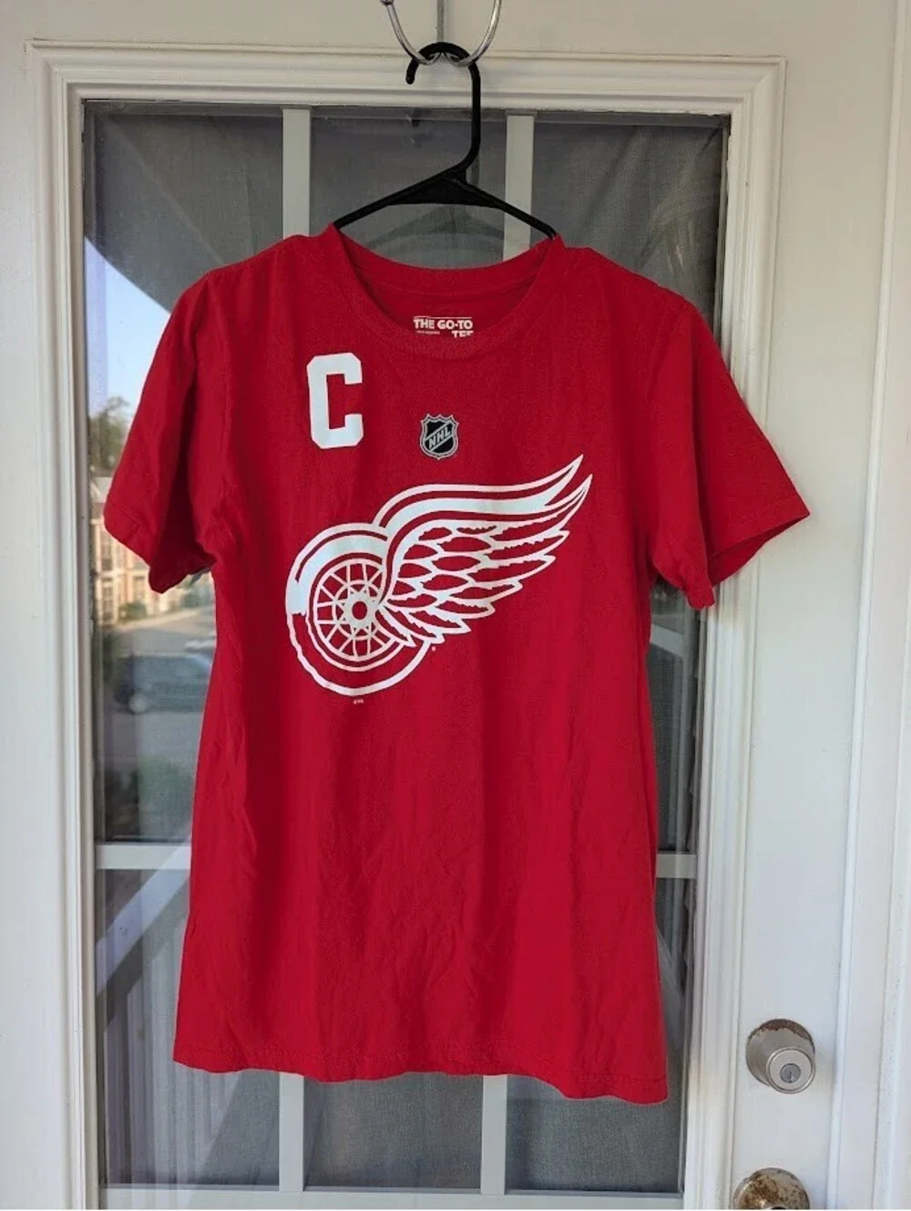 Adidas Detroit Red Wings Shirt Small S Henrik Zetterberg 40 NHL Hockey Go-To Tee